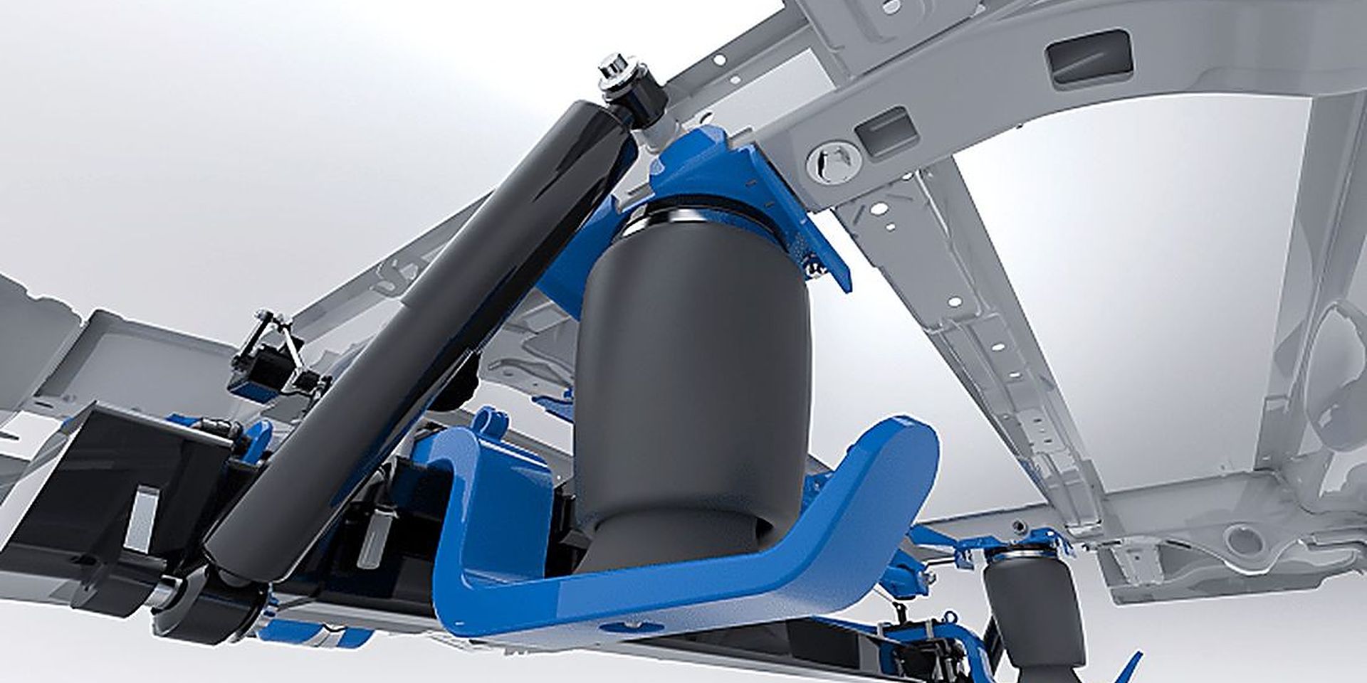 VB-Airsuspension luchtvering gemonteerd onder een camperchassis
